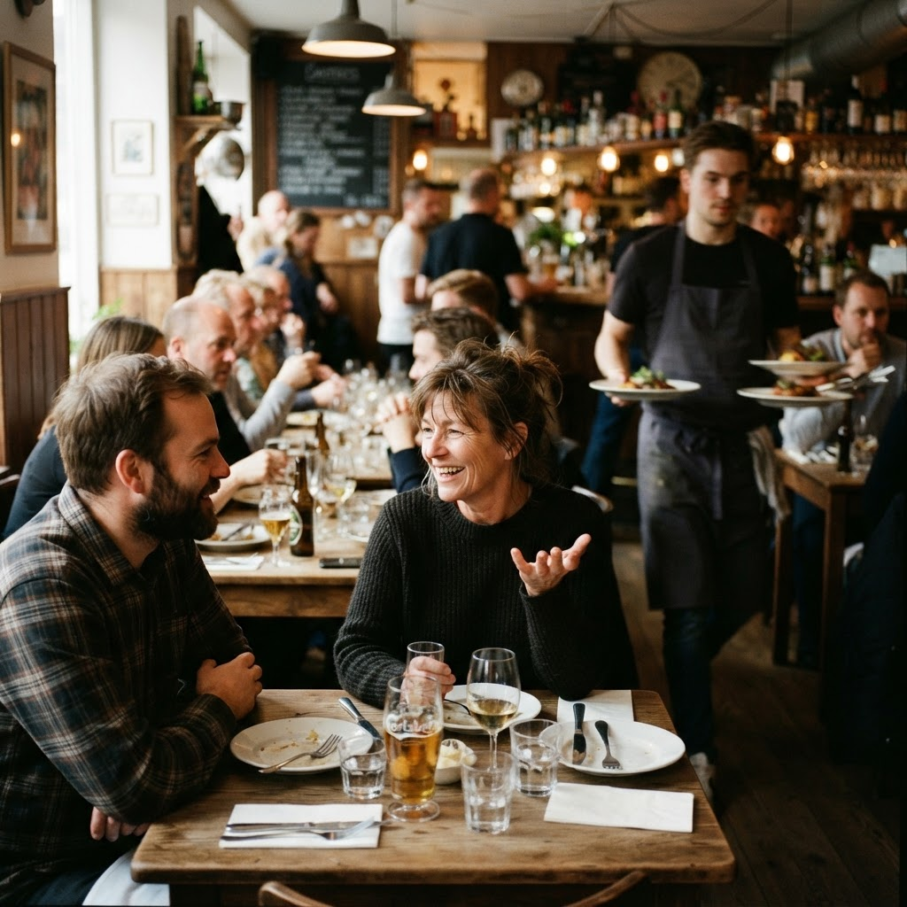Lyst nordisk restaurantinteriør